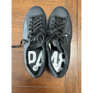 P448 John Sneakers Black /Black Leather Shoes Men Size EU 39 US 8.5 Made Italy